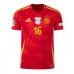 Camisa de Futebol Espanha Rodri Hernandez #16 Equipamento Principal Europeu 2024 Manga Curta